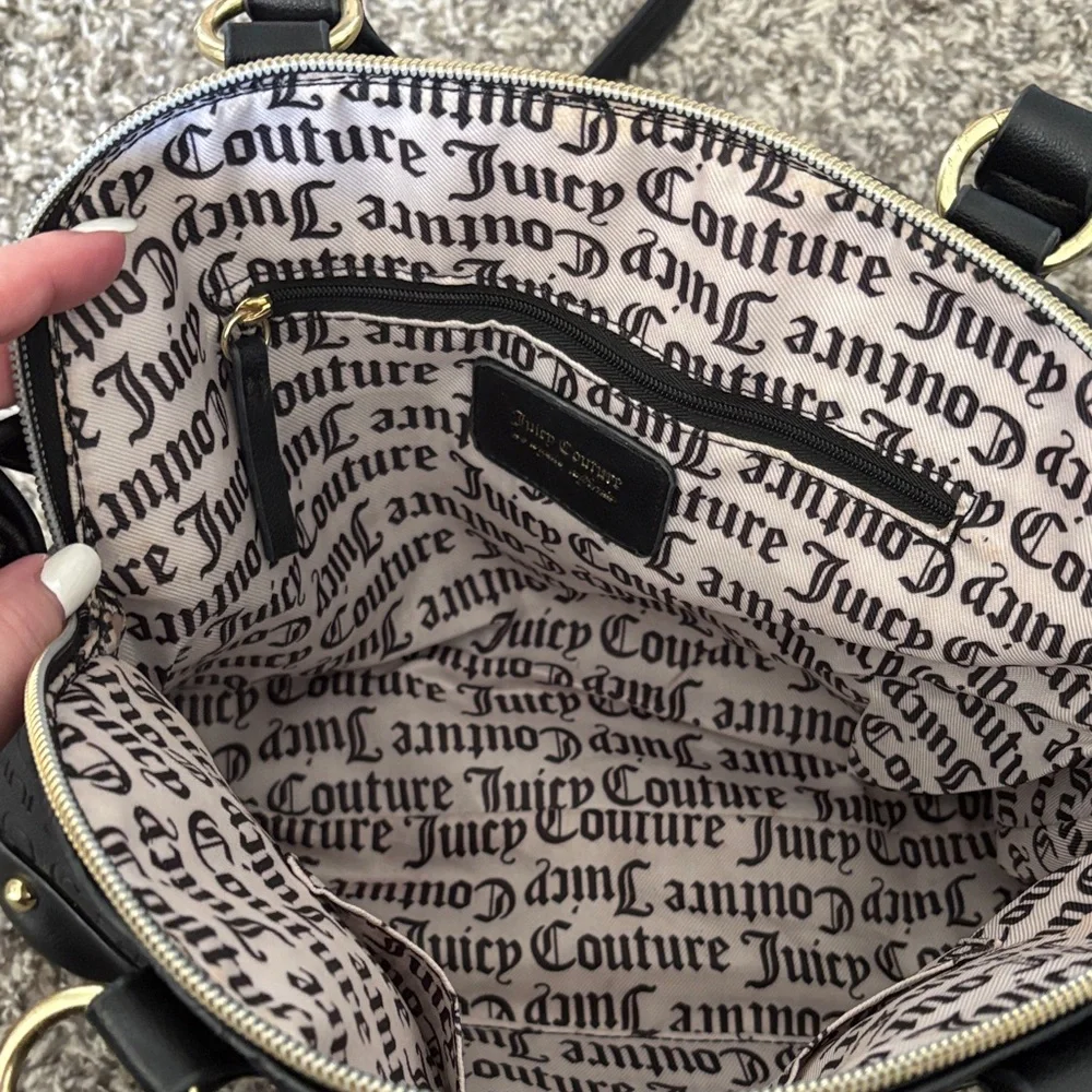 Juicy Couture Black Shoulder Bag with Gold Accents - Picture 3 of 3